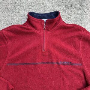 Vintage Old Navy 1/4 Zip Medium Red Fleece Sweatshirt Quarter Zip Y2K